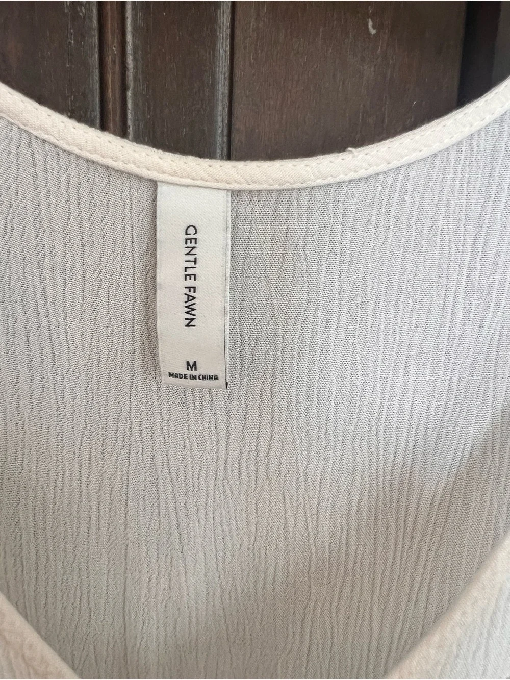 Gentle Fawn Cream V-Neck Short Flutter Sleeve Blouse